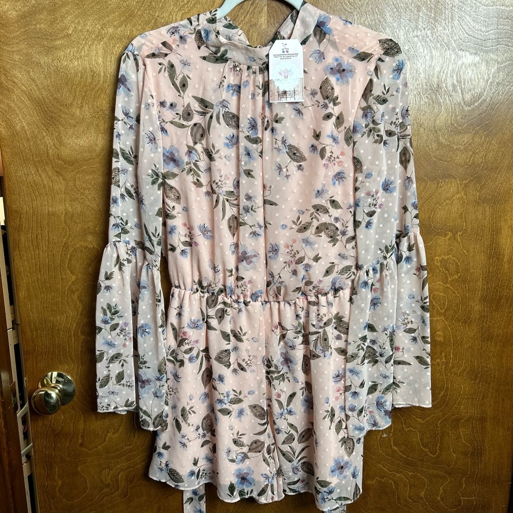 Floral bell sleeve Romper